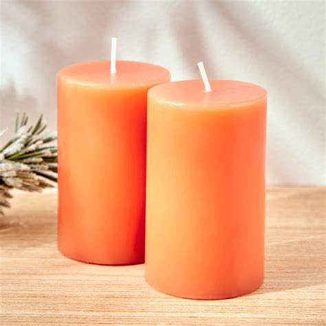 Buy Colour Refresh Set of 2 Mandarin Scented Pillar Candles from Home ...
