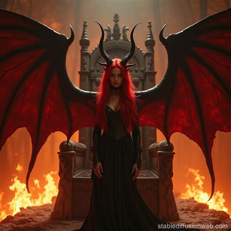 Succubus with Red Hair and Wings | Stable Diffusion Online