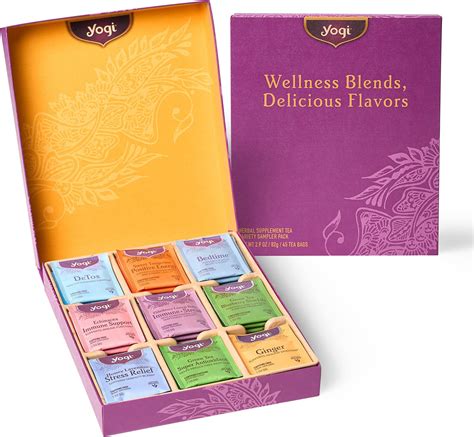 Amazon.com: Favorites Yogi Tea Organic Sampler Gift Box - Assorted ...