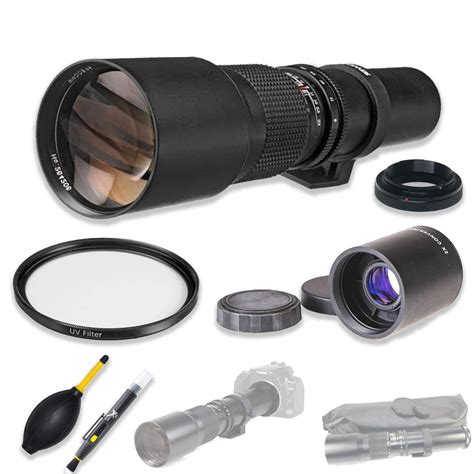 High Definition Multi-Coated 500mm f/8 Preset Telephoto Lens + 2X ...