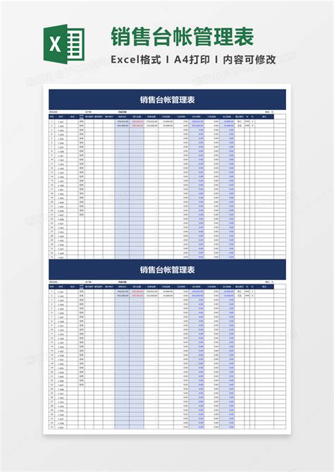 销售台帐管理表Excel模板下载_熊猫办公
