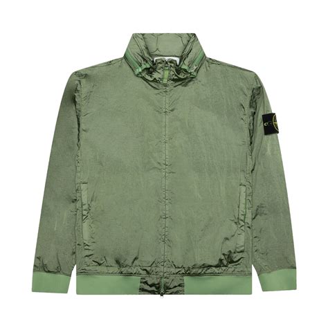Stone Island Waffen Patch Foldable Hooded Zip Up Jacket Sage Price in ...