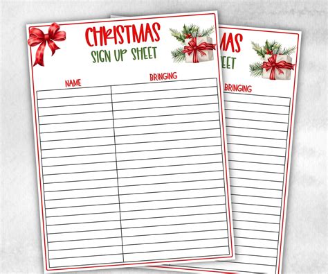 Family Feast Planner, Christmas Potluck Signup Sheet, Printable Holiday ...