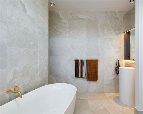 Gold Tiles Bathroom, Bathroom Renos, Bathroom Flooring, Modern Bathroom ...