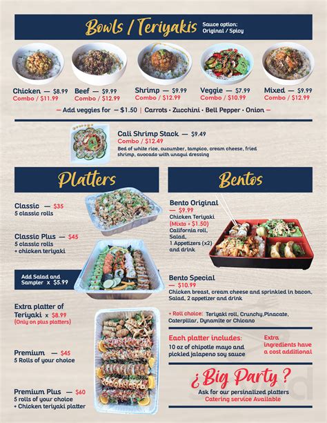 Rolls & Bowls menus in Yuma, Arizona, United States