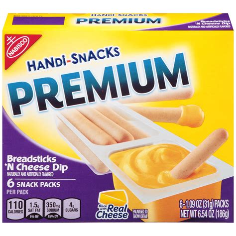 Nabisco Handi-Snacks Premium Breadsticks 'N Cheesy Dip Snack Packs, 1. ...