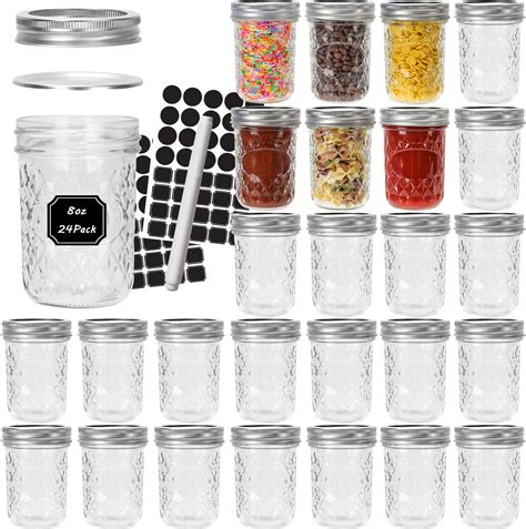 Amazon.com: Woaiwo-q Mason Jars 8 oz Regular Mouth,30 Pack Canning Jars ...