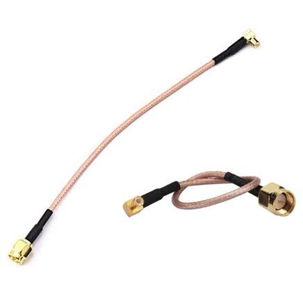 DZS Elec 2pcs RG316 Wire Jumper 15cm SMA Male to Right Angle MCX Male ...