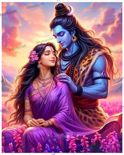 Lord Shiva and Parvati Divine - Rolled Paint By Numbers | Whattacraft