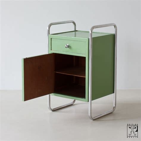 Tubular steel night cabinet in Bauhaus Design - ZEITLOS – BERLIN