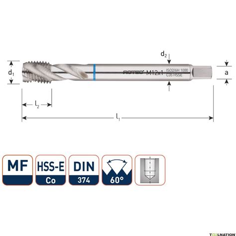Rotec 335.0810IC HSS-E INOX machine tap BL DIN 371C/40° MF 8x1,0