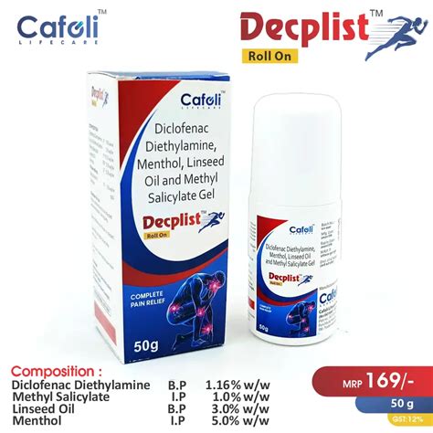 Diclofenac Diethylamine (1.16% w/w) + Linseed Oil (3% w/w) + Methyl ...