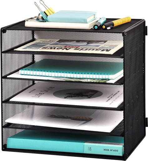 EASEPRES 5 Slot Mesh Desk Organizer Tray, File Paper India | Ubuy