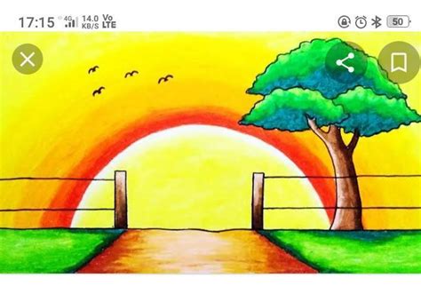 How to draw a drawing of beauty of nature easy drawing - Brainly.in