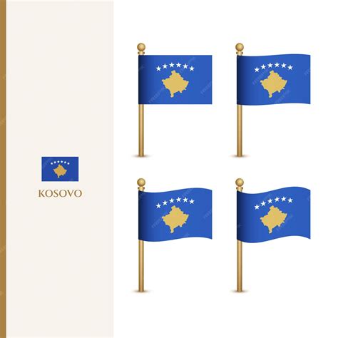 Premium Vector | Waving kosovo flags 3d vector illustration flag of kosovo - flag of kosovo