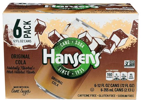 Amazon.com : HANSEN SODA COLA 72OZ,12 Fl Oz (Pack of 6) : Grocery ...