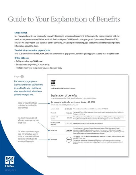 Guide to Your Explanation of Benefits - Cigna