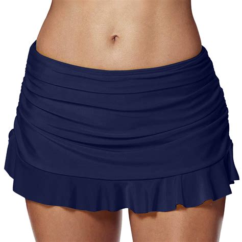 WERYOUNG Women Swim Skirt High Waisted Fold Bathing Suit Skirt Built In ...