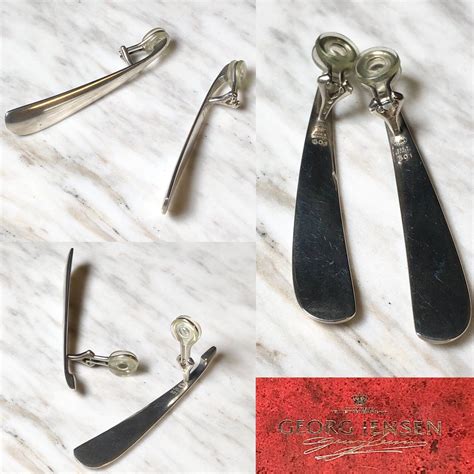 GEORG JENSEN silver ear clips designed by regitze overgaard "501 ...
