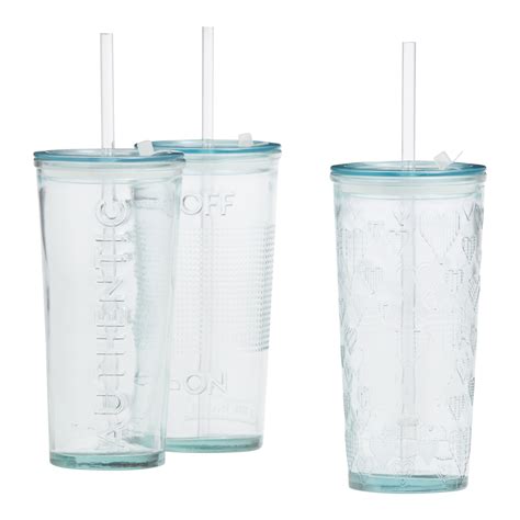Spanish Recycled Glass To Go Tumbler With Straw - World Market ...