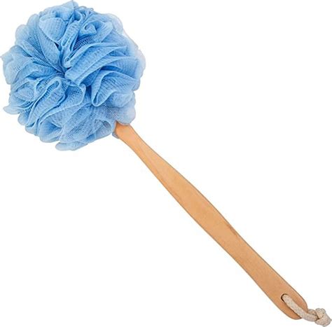 Loofah with Wooden Handle, Long Handle Bath Pouf, Loofah Sponge on a ...