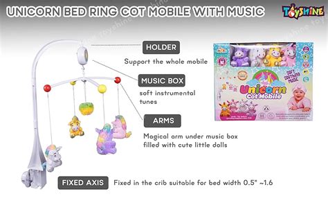 Buy Toyshine Unicorn Bed Ring Cot Mobile with Music and Rattles Perfect ...