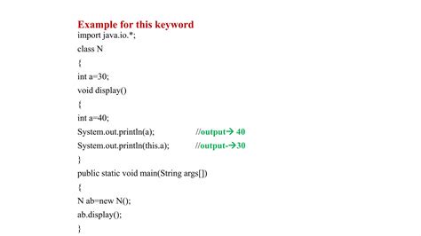 Image result for This Keyword in Java Example Output
