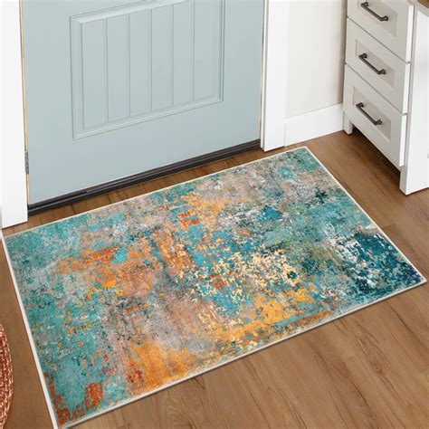 Lahome Modern Abstract Area Rug - 2x3 Small Washable Colorful Kitchen ...