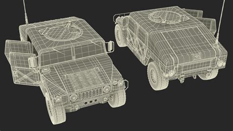 Military Humvee Vehicle Rigged for Maya 3D model | 3D Molier International