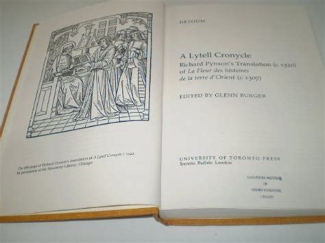 Buy Lytell Cronycle: Richard Pynson's Translation (c.1520) of "La Fleur ...