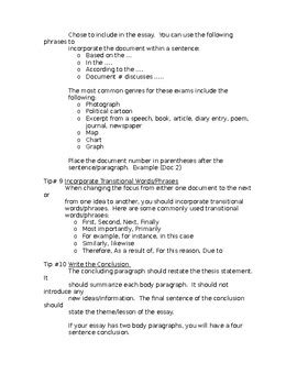 Image result for DBQ Writing Tips