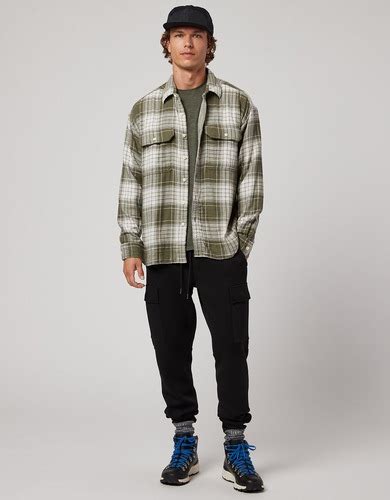 Buy American Eagle Men Khaki 24/7 Flannel Shirt Online