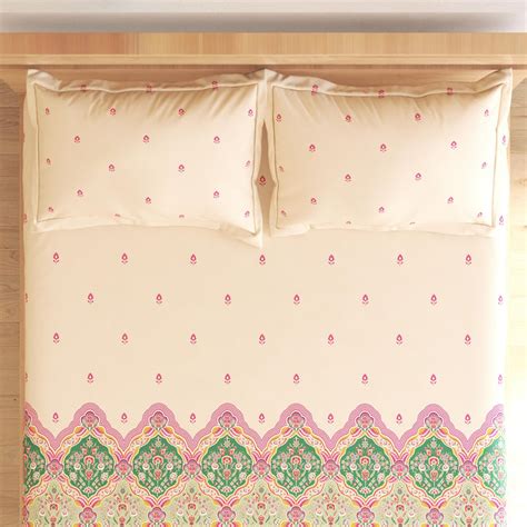 Buy Moments Cotton 132TC Printed 3Pcs Queen Bedsheet Set from Home ...