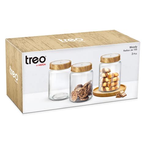 Buy Woody Radius Glass Jar 3PCS, 6PCS Set Online - Treo by Milton