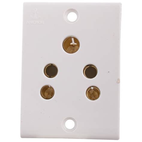 ANCHOR 14304 Polycarbonate Penta 2-in-1 Socket WH (6 A, White ...