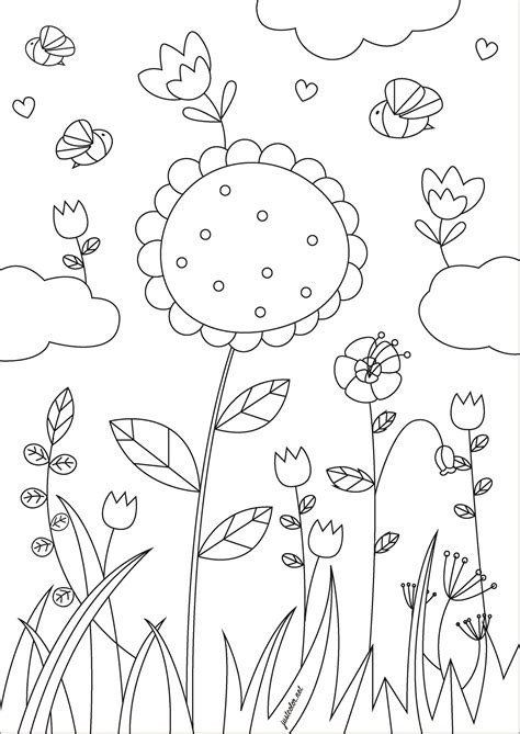 Spring Flowers - Flowers & vegetation Coloring Pages for adults