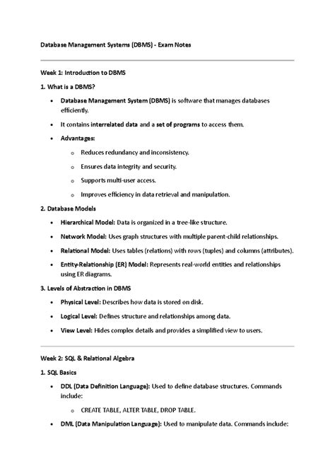 DBMS NPTEL Assignment Solutions - Database Course (2025) - Studocu
