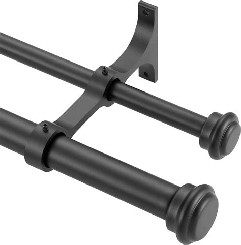 Amazon.com: Double Curtain Rods with Aluminum Bouquet Brackets and End ...