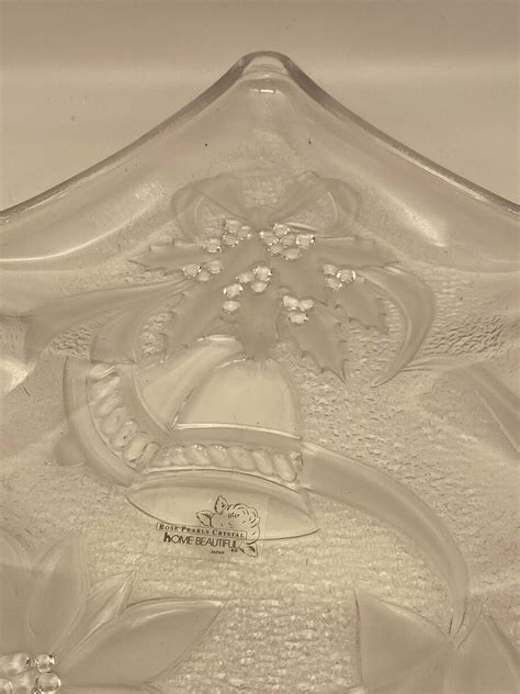 Vintage NIB Home Beautiful Crystal Christmas Tree Shape Serving Platter ...