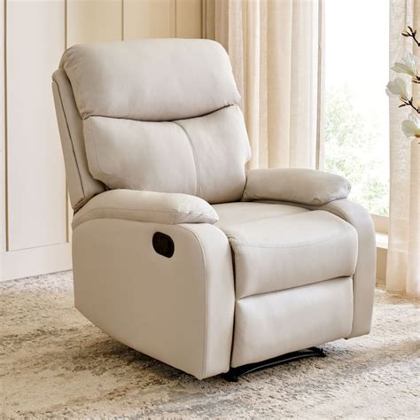 Buy Orbit Faux Leather 1-Seater Recliner - Beige from Home Centre at ...