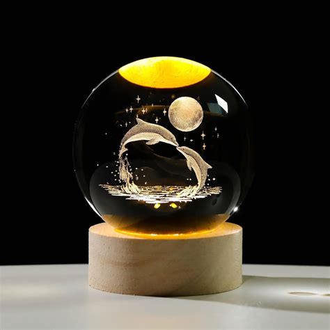 Buy 3D Galaxy Night Lamp,Solar System DolphinNight Light, USB Table ...