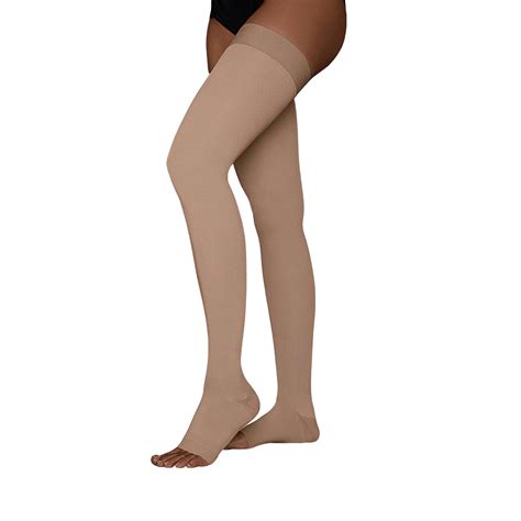 Juzo Move 30-40 mmHg Compression Stockings, Thigh High, Silicone Band, Open Toe | Compression ...