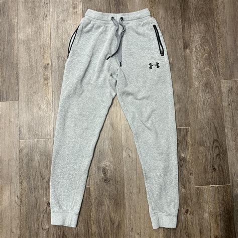 Grey Under Armour Jogger Sweats Size Small... - Depop