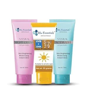 Buy Blu Essentials Vitamin C Night Cream, Face Wash and SPF 30 Combo ...