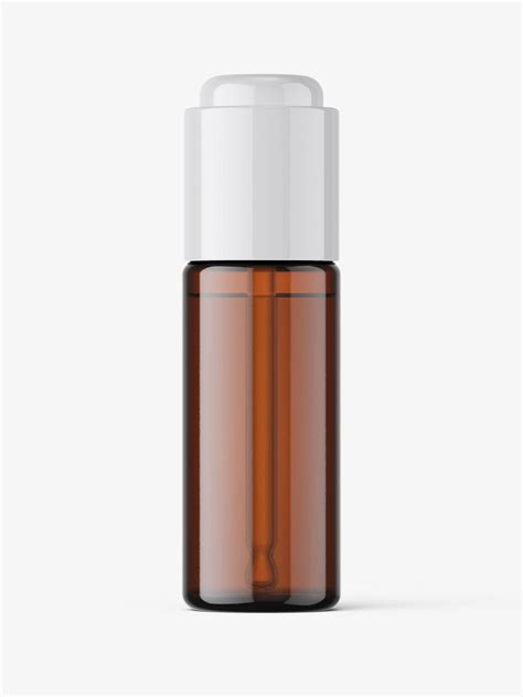 Amber button dropper bottle mockup - Mockups Design