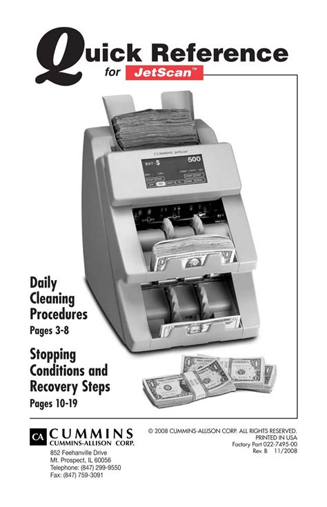 Reference Guide - JetScan 2 pockets - Cummins-Allison