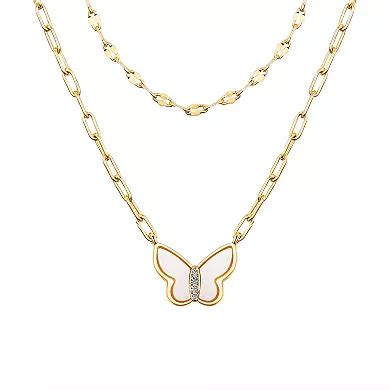 Love This Life® 14k Gold Flash Plated Cubic Zirconia & Mother-of-Pearl ...