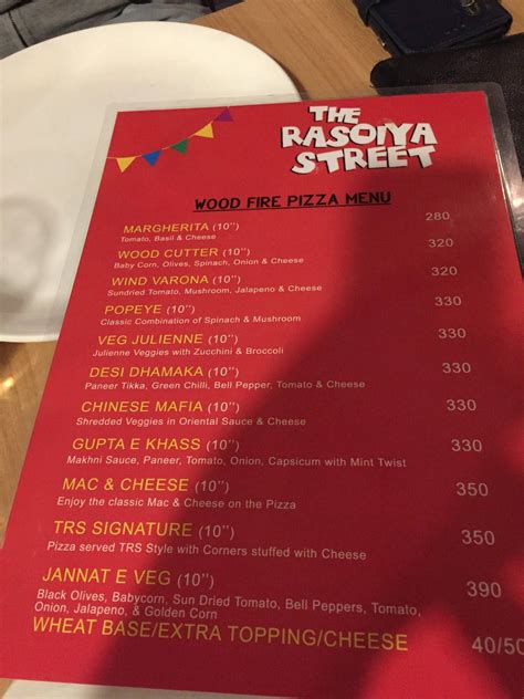 Menu at The Rasoiya Street, Bengaluru, 3rd floor