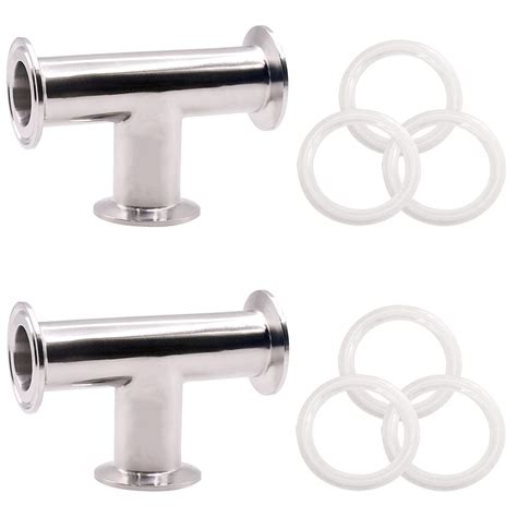 Buy DERNORD 2 Pack Clamp Tee 3 Way SS304 with 3 Silicone kets Fits 1.5 ...