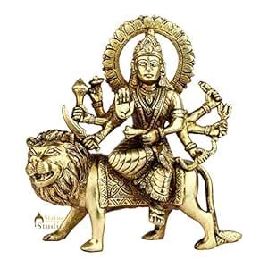 Buy StatueStudio Brass Durga Statue for Home Décor Diwali Office ...